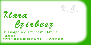 klara czirbesz business card